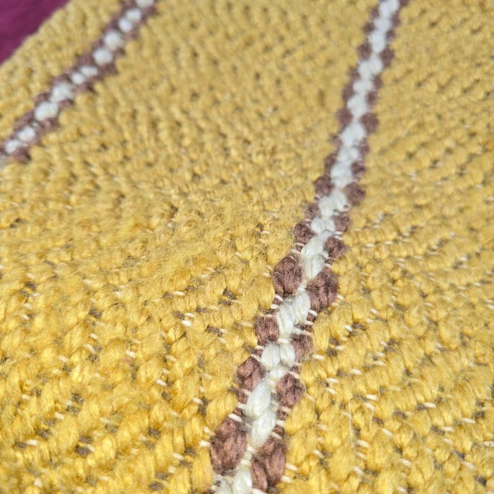 Rug Mustard Yellow Brown White 44